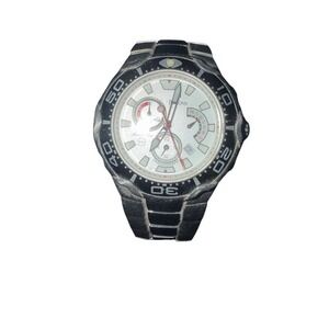 Bulova Marine Star Chronograph Men Watch Silver Dial Black rotate Bezel quartz